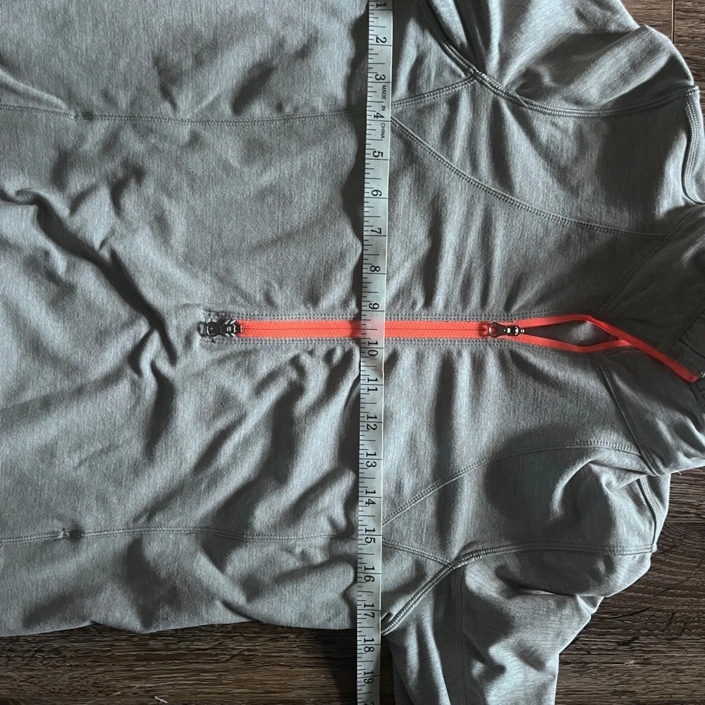 Lululemon Gray Quarter-Zip Pullover with orange Accent - Picture 6 of 7